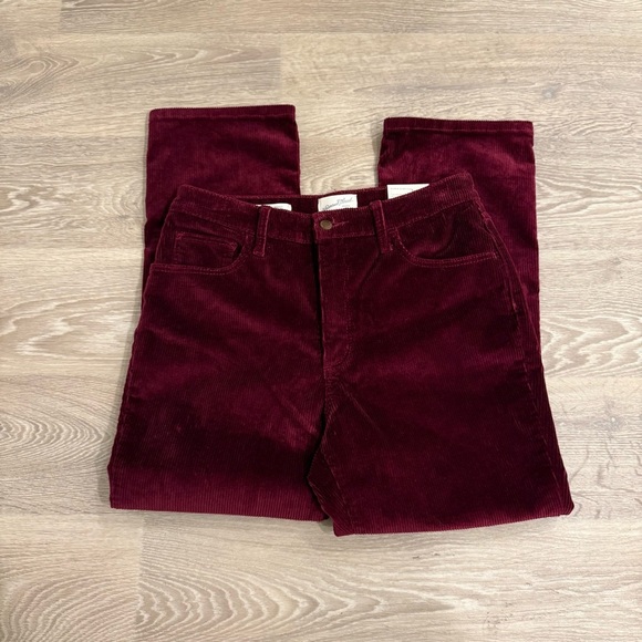 Universal Thread Burgundy Corduroy Pants High Rise Ankle Bootcut Size 10 Retro - Picture 8 of 8
